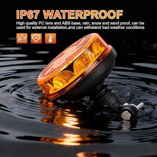 Amber LED Rotating Beacon Light 6 Flashing Modes Warning Light - color: Style 4