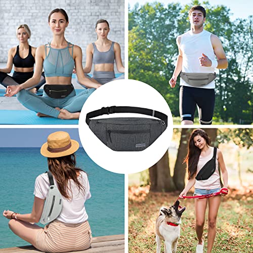Small Crossbody Fanny Pack Women Men Shoulder Sling Bag Carrying All Phones - color: Dark Grey, size: Large