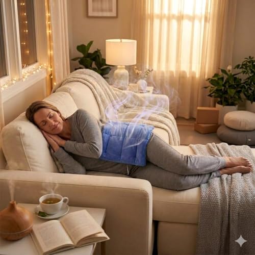 Herbal Concepts Microwavable Heating Pad for Back Pain Relief (Blue) - color: Blue