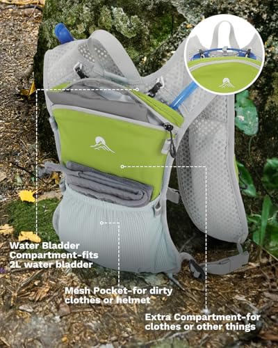 Running Vest for Women and Men, Hydration Running Backpack, Runners Vest, Hydration Vest, with Front Phone Holder, Adjustable Chest and Waist Strap - color: Lime Green, size: Only Backpack