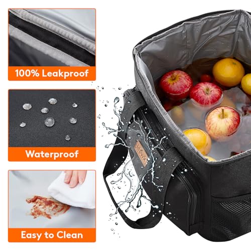 Lifewit Insulated Lunch Box for Men, Lunch Bag Cooler Women, Black 40-Can 24L - color: Black, size: Jumbo(24L)