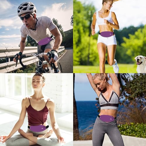 Running Fanny Pack Whole Bag Reflective, Running belt for Women &Men,Sweatproof Phone Holder Workout, Running Waist Pack (purple) - color: purple
