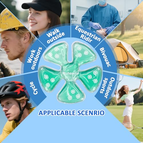 Head Gel Ice Pack, Helmet Ice Pack, Used for Catcher Helmets, Outdoor Sport, Equestrian Riding, Operation On The Head, Relieve Summer Heat and Keep Cool (2 Count) (Blue) (Cyan) - color: Cyan