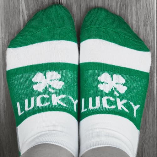 Gone For a Run Motivational Ankle Running Socks - Affirmation Runners Gifts - color: Lucky Socks (Green)