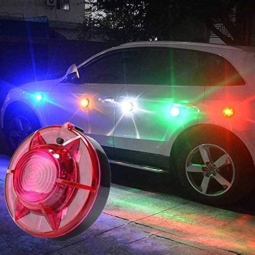 LED Road Flares Roadside Flashing Emergency Lights Beacon with Magnetic Base for Vehicle and Outdoor Sports..(scarlet) - color: scarlet