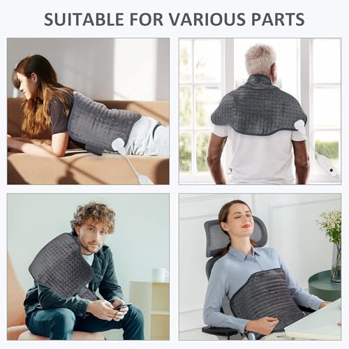 Snailax Heating Pad for Back Pain Relief, Electric Heat Pad for Cramps