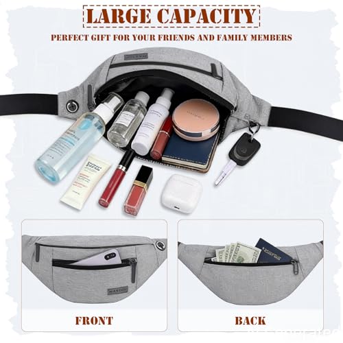 Crossbody Bags for Women Men Travel Essentials Fanny Pack Belt Bag - color: Grey, size: Large