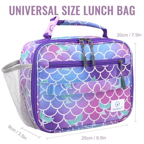 Genteen Kids Insulated Lunch Box for Boys Girls,Back to School,Office - color: P-1pk Mermaid