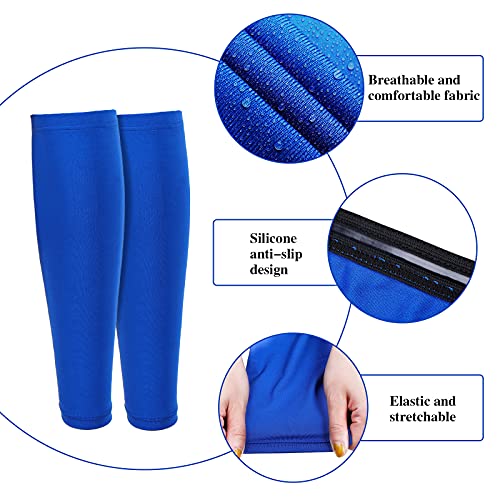 Sintege 3 Pairs Calf Compression Sleeves Women Men, M, Black, White, Blue - color: Black, White, Blue, size: Medium