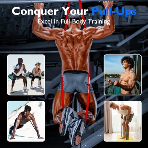 FitBeast Resistance Bands Set, Pull Up Assist Bands for Strength Training, Pilates, Yoga, Powerlifting, Stretching, Mobility Exercises, Muscle Toning, Full Body Workout - color: Vibrant（5-125 lbs)