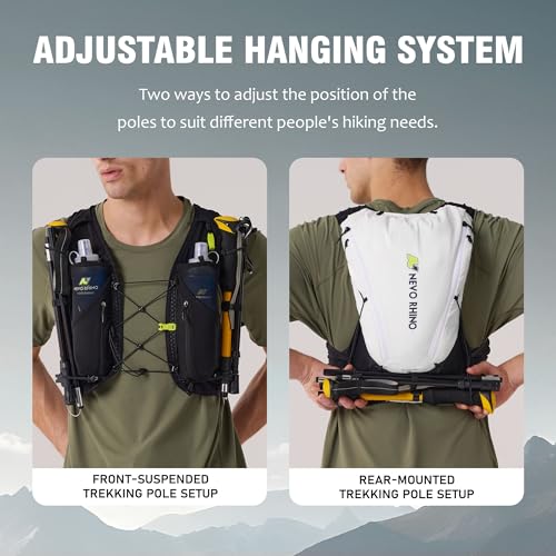 N NEVO RHINO 12L Trail Running Hydration Vest with 2 TPU 500ml Soft Flasks - color: White, size: Large