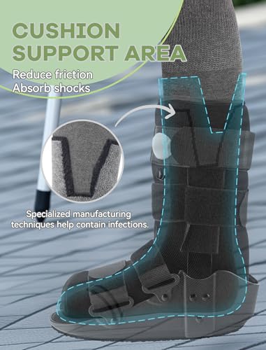SONORAN Walking Boot Socks Bamboo Viscose (2 Pairs) Lightweight Replacement Sock Liner for Medical Tube Cast Socks - color: Grey