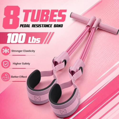 Lewtemi Upgraded Pedal Resistance Bands with Handles, Separated 8-Tube