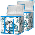 BALEINE Insulated Reusable Grocery Bags with Zippered Top, Large Cooler Bag - color: Island Breeze, size: 2 Pack