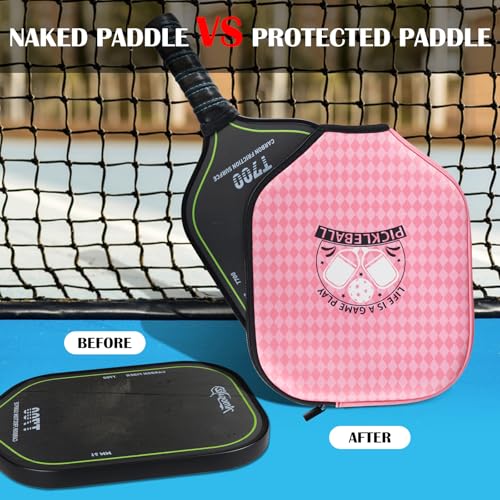 Pickleball Paddle Cover, Neoprene Sleeve 11.8 x 9.05 in - color: Pink 1 Pc
