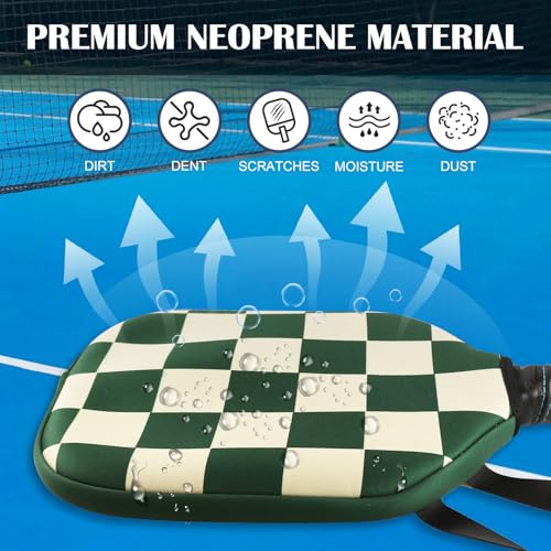 Pickleball Paddle Cover, Neoprene Sleeve 11.8 x 9.05 in - color: Green 1 Pc