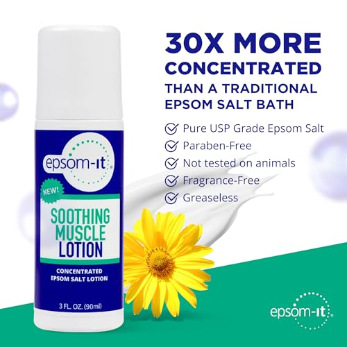 EPSOM-IT Soothing Muscle Roll On Magnesium Lotion, Epsom Salt, Arnica, 2 Pk - size: 3 Fl Oz (Pack of 2)
