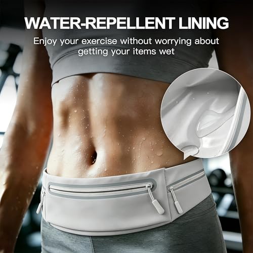Slim Running Belt for Women Men,Phone Holder Waist Pack,Runners Fanny Pack - color: Drak Gray