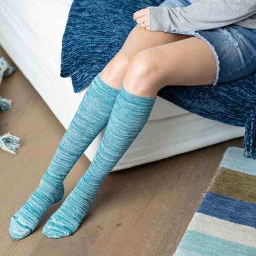 ja vie 76% Merino Wool Graduated Compression Socks for Women & Men (15-20mmHg), 6 Pairs - color: 6 Pairs: 1 Pure Black+ 1 Med Grey+ 1 Teal Blue+ 1 Black+ 1 Heather Grey+ 1 Denim, size: Small