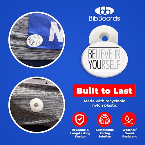 BibBoards bibSNAPS Race Bib Clips, Believe in Yourself, 4 Pack - color: Believe In Yourself