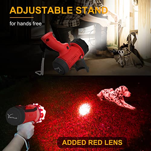 YIERBLUE Rechargeable Spotlight Flashlight with High Lumen LED - color: Red-Pro
