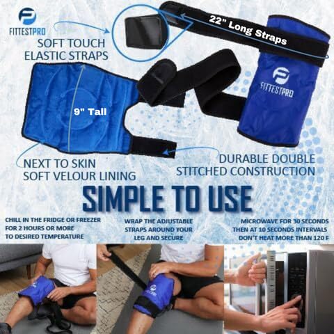 Fittest Pro Knee Ice Pack Wrap for Pain Relief, Reusable Hot and Cold Therapy Wrap for Swelling, Recovery, and Therapy for Arthritis, Meniscus Tear and ACL - style: Knee