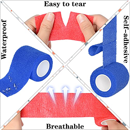 Tindobewan Self Adhesive Bandage Wrap, 2 Inches 8 Rolls Blue - color: Blue, size: 2 Inch