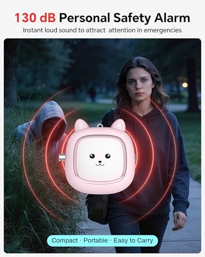 Personal Safety Alarm, VIGOROAD 2 Pack Loud 130dB Siren Emergency Panic Alarm with LED Light, Easy Pull Pin Keychain Self-Defense Security Alarm for Women, Seniors, Kids - color: Blue/Pink