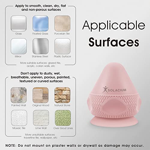 Solacium Mountable Massage Therapy Tool - Multi-Surface Suction Cup Wall Massage Tool for Sore Muscles, Myofascial Release, Stress Relief, Trigger Point and Deep Tissue Massage (Pink) - color: Pink