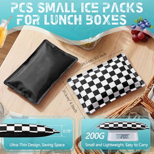 VIHOSE 2 Pcs Ice Packs for Lunch Box Bag - color: Black,White, style: Checkerboard