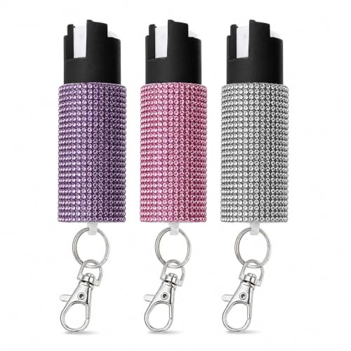 Pepper Spray for Women, Mini Bling Keychain, 12-Ft Range, Quick Release - color: Multi color