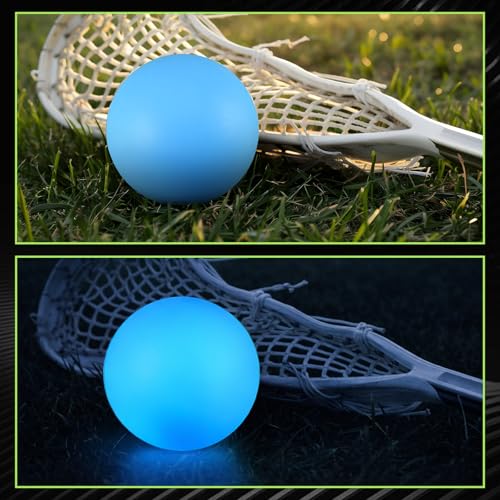 Glow in The Dark Lacrosse Ball, Night Practice Training - color: Green Orange Blue Pink