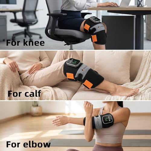Knee Massager with Heat and Red Light Therapy, 660&850nm, Cordless, FSA&HSA