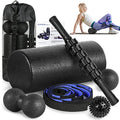 Foam Roller Set - High Density Back Roller, Muscle Roller Stick - color: Black 12-inch