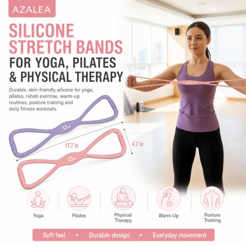 AZALEA Figure 8 Resistance Bands, Silicone Stretch Bands with Handles