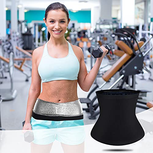 Geyoga Sweat Waist Trainer Stomach Wrap for Women - color: Silver Inner, size: X-Large