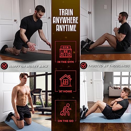 Vikingstrength VOL 2 Nordic Hamstring Curl with Extra Long Straps - Super Stability, Nordic Curl Home Equipment, glute, Hamstring, Speed and Exercise Handles, Ankle Straps and V-Strength Workout App