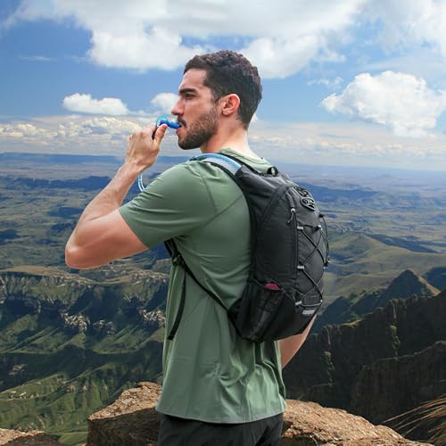 Lightweight Hydration Backpack, Running Backpack with 2L Water Bladder - color: Black