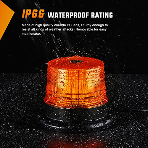 Nilight 40 LED Strobe Light Amber Warning safety Flash Beacon Lights - color: ABS Base