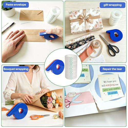 6 Rolls 3/4 x 2000 in Transparent Tape Refills Rolls with Tape Dispenser