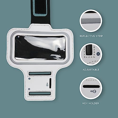 Small Cell Phone Armband for iPhone Mini SE/13 Mini/12 Mini/8/6S/5S/5C/4S/4 Galaxy S10e Water Resistant Cellphone Sport Armband Running Adjustable Elastic Strap Key Pocket for Gym Exercise