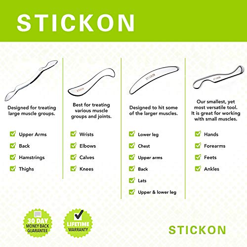 STICKON Stainless Steel Gua Sha Scraping Massage Tool Set IASTM Tools Great Soft Tissue Mobilization Tool (O Shape) - style: 6 Piece Set