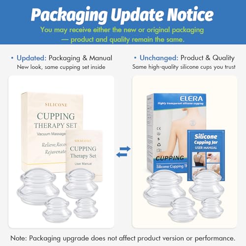 ELERA Silicone Cupping Set for Massage, 4 Cups (XL L M S) - style: 4 Cups (XL L M S size)
