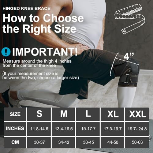 AOOWU Knee Support Open Patella, More Stable Hinge Structure, Knee Pads with Parallel Straps & Dual Side Stabilizers, Suitable for Arthritis, Meniscus Tear, Tendonitis, ACL, Ligament Injury, M - color: M