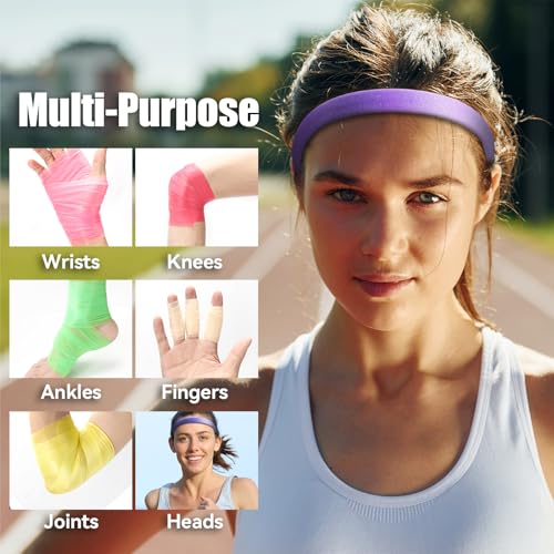 9 Rolls (108 Yards) Prewrap Athletic Tape, 9 Colors Sports Pre Wrap