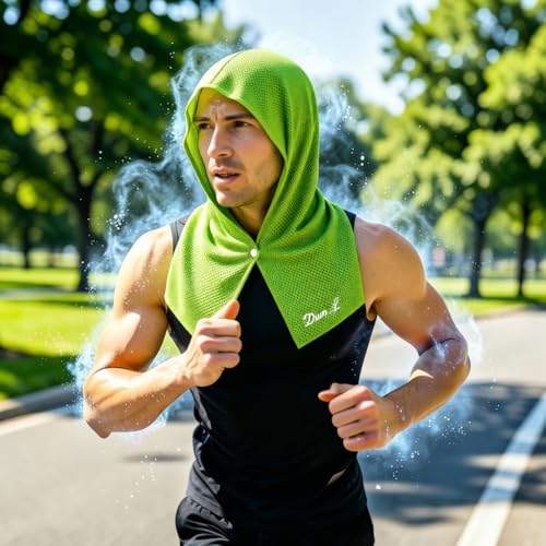 2 pcs Cooling Hoodie Towel - Instant Evaporative Chilly Head Towel, Hooded Cooling Towel for Hard Hat, Outdoor Work, Construction, Sports, Hiking, Camping, Migraine Relief