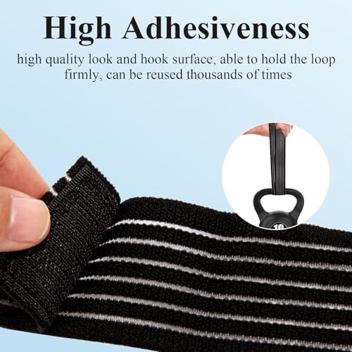 4Pack Elastic Ice Pack Straps,35.5" x 2" Reusable Fastening Bands - color: Black