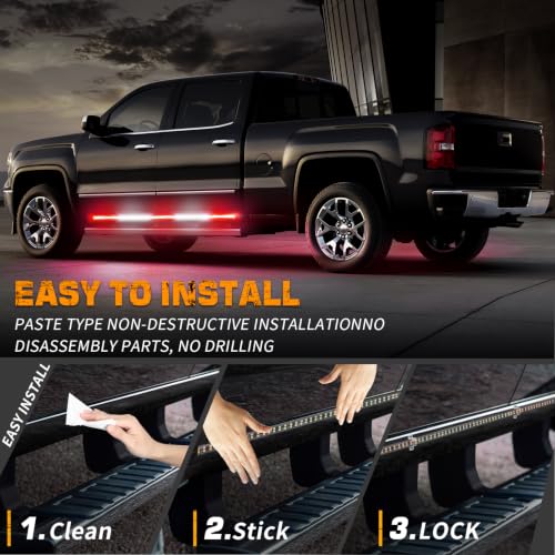 XRIDONSEN 2X 60 inch Running Board Lights 720 LED Strobe Lights Strip - color: Red/White