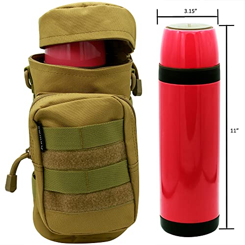 Molle Water Bottle Holder, Tactical Water Bottle Pouch - color: Khaki