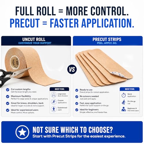 SB SOX Original Cotton Kinesiology Tape Roll (16ft) - color: Black (2-Pack)